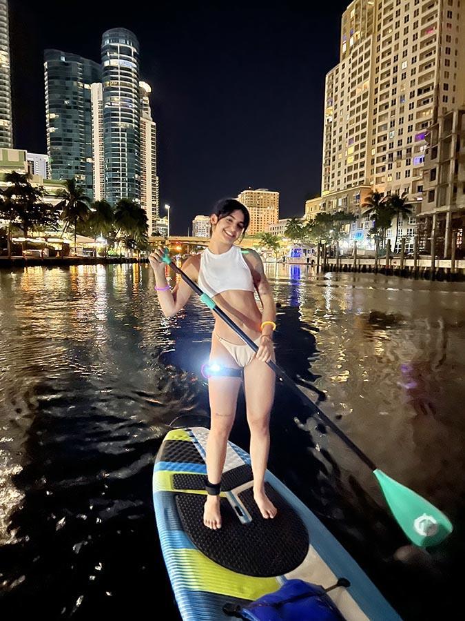 Join Nature And Paddleboard Adventures LLC for a night paddleboarding experience on the New River.
